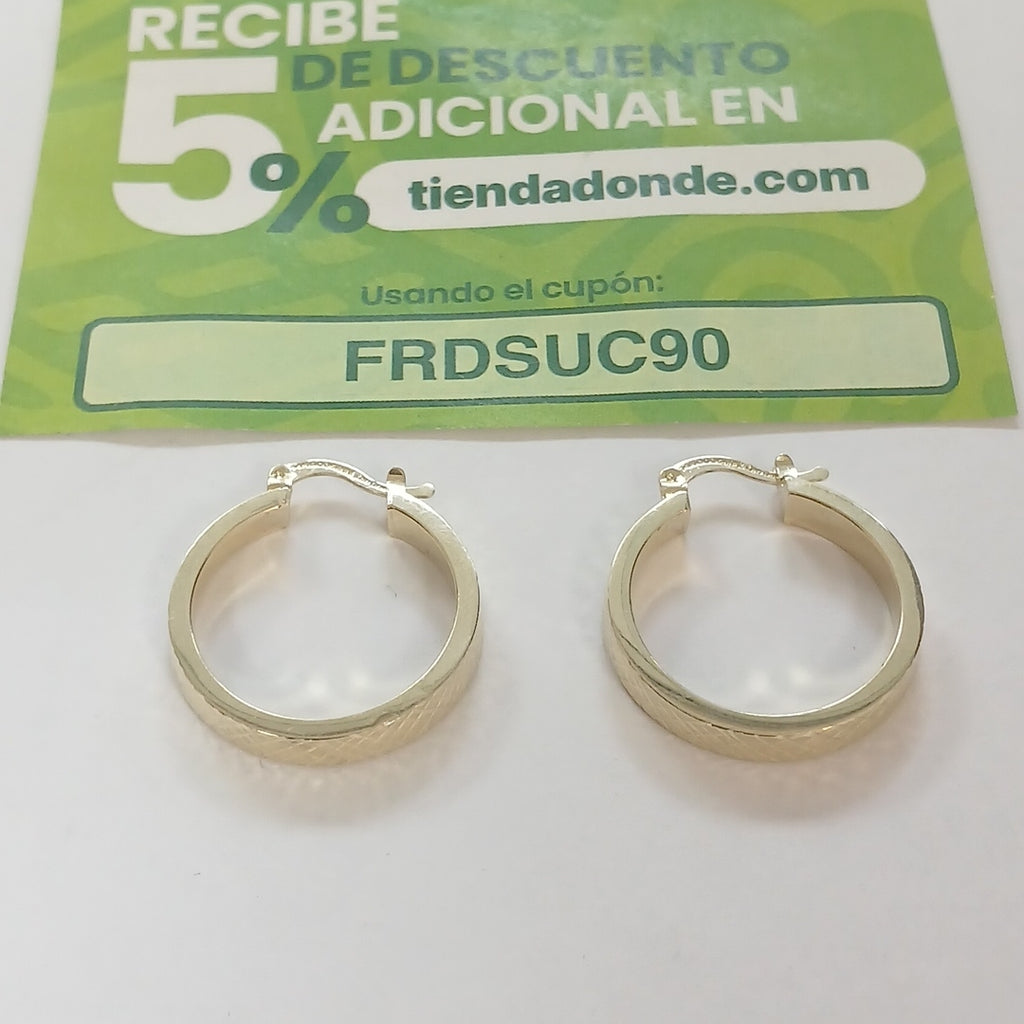ARETES TEJIDO ARRACADAS FACETADAS 14K 2.8 GR (NUEVO)