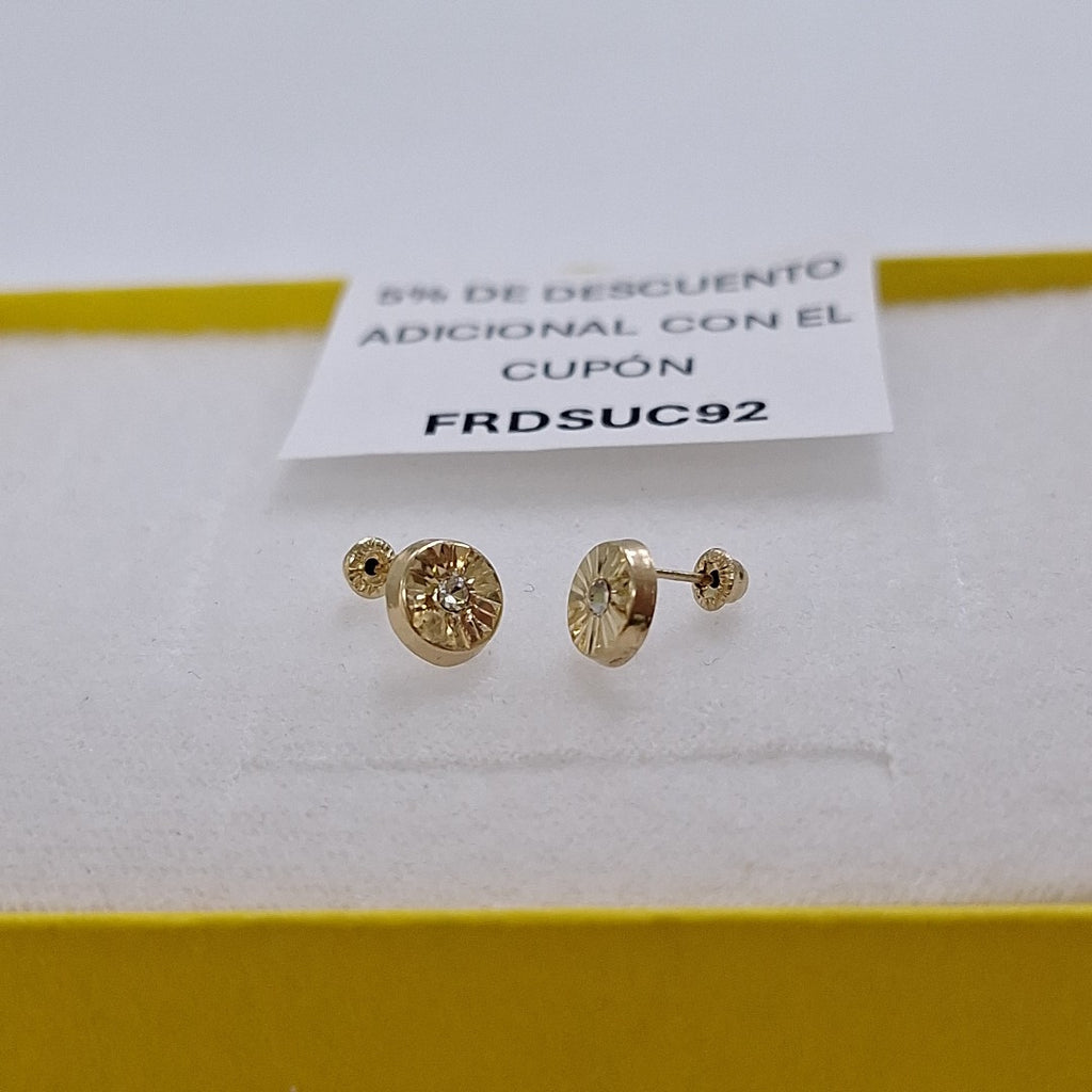 BROQUELES BROQUEL FIG BOTON C CIRCONIA 14K 0.2916 GR (NUEVO)