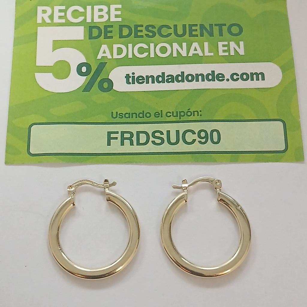 ARETES TEJIDO ARRACADA LISA 14K 2.1 GR (NUEVO)