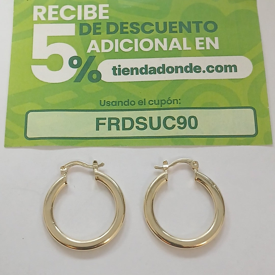 ARETES TEJIDO ARRACADA LISA 14K 2.1 GR (NUEVO)