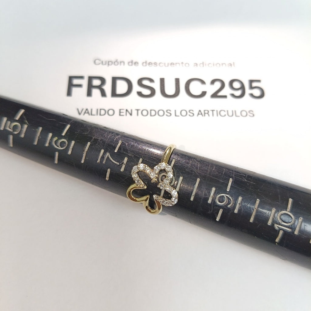 ANILLOS FIG FLOR C CIRCONIAS 14K TALLA 8 1.6 GR (NUEVO)