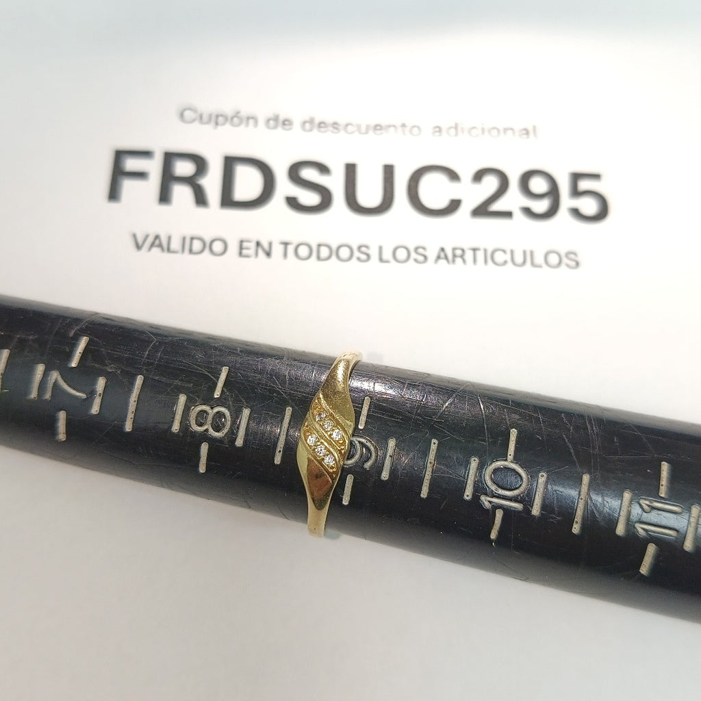 ANILLO ANILLITO C CIRCONIAS 14K 9 TALLA 1.2 GR (NUEVO)