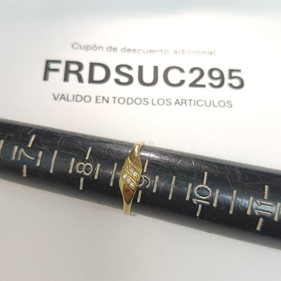 ANILLO ANILLITO C CIRCONIAS 14K 9 TALLA 1.2 GR (NUEVO)