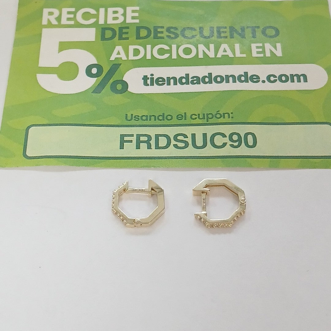 ARETES HUGGIES C CIRCONIAS 14K 1.7 GR (NUEVO)