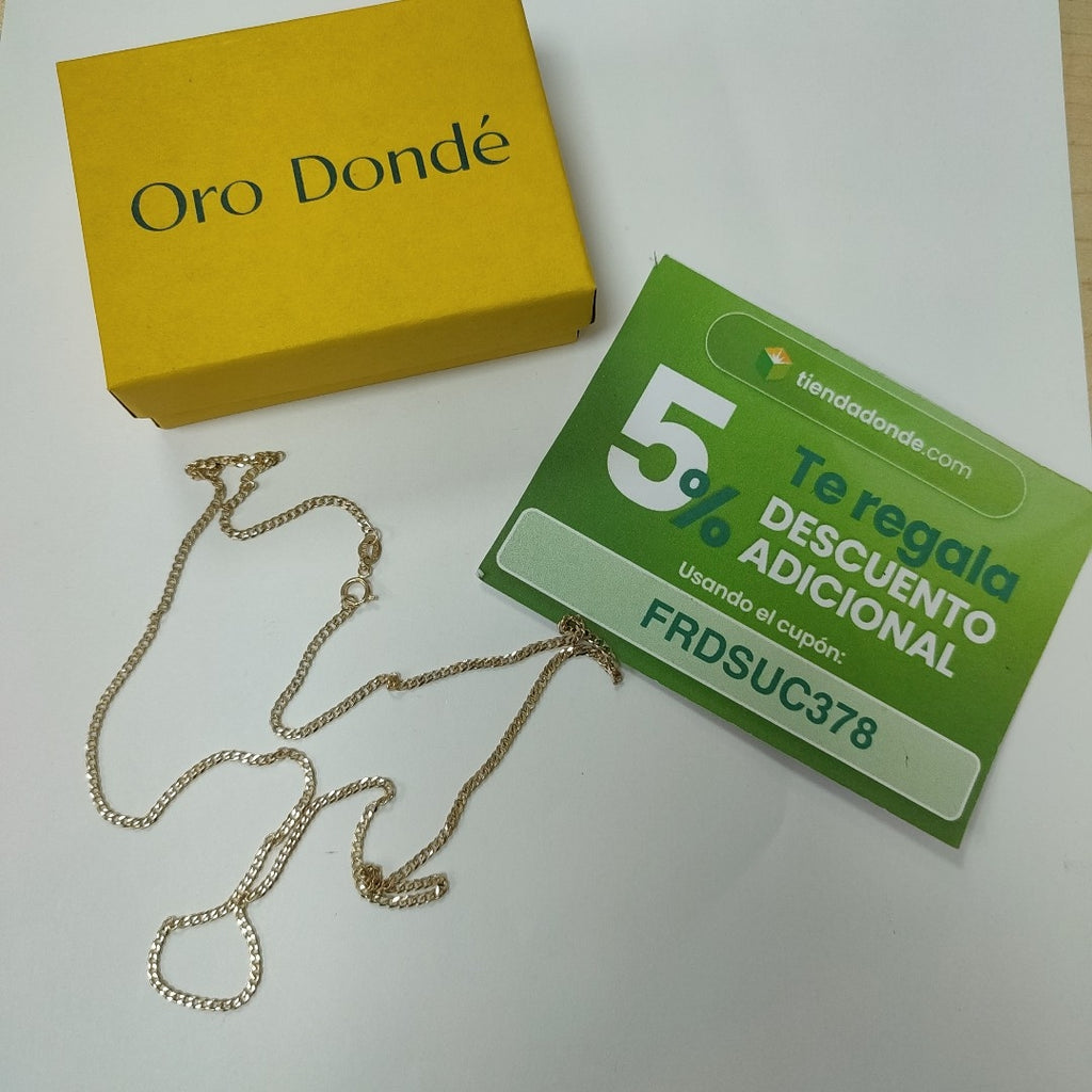 CADENAS TEJIDO BARBADA ORO 10K 60 CM 4.2 GR (NUEVO)