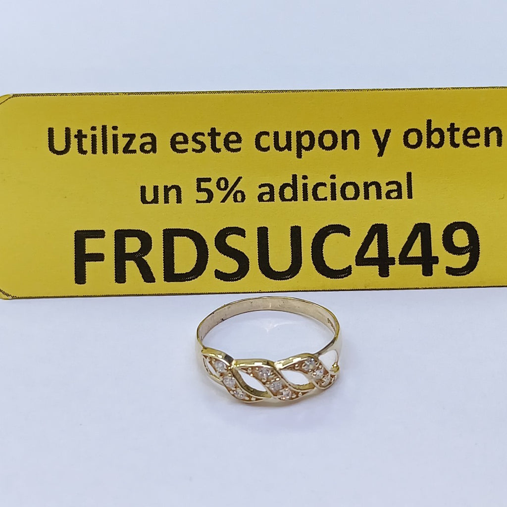 ANILLOS C CIRCONIAS 14K TALLA 7 1.4 GR (NUEVO)