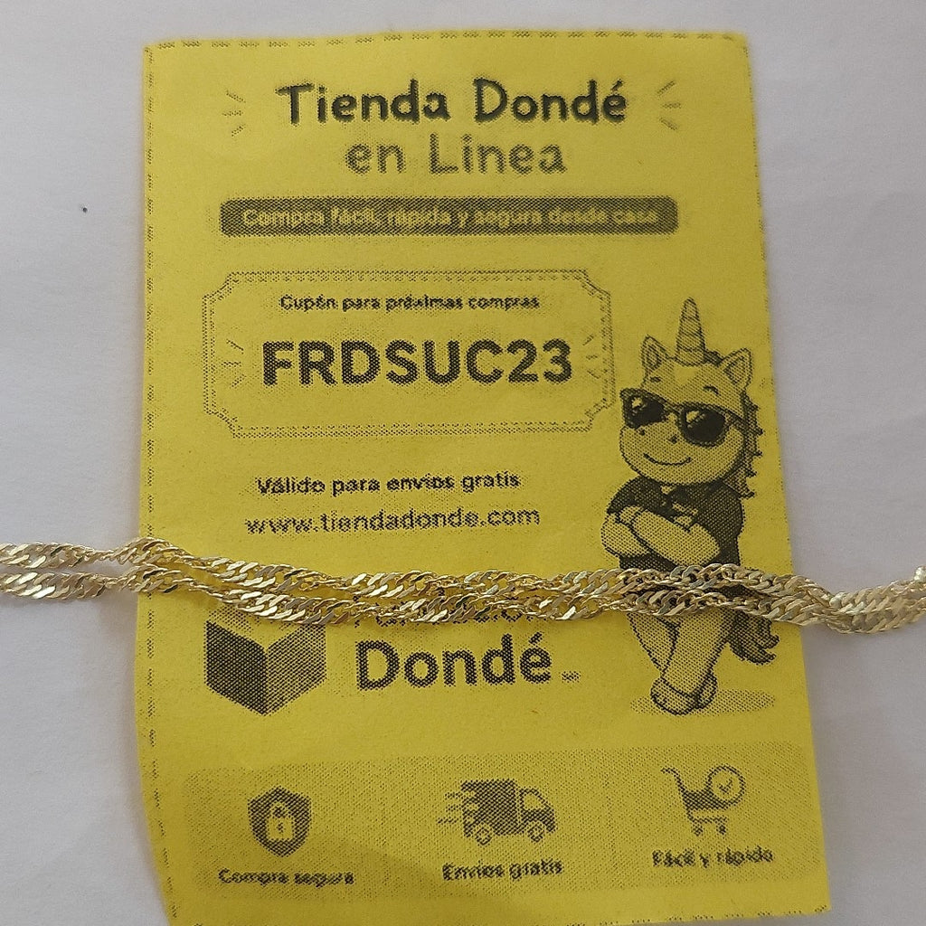 CADENA MEDIO TORZAL 10K 55 CM 2.4 GR (NUEVO)