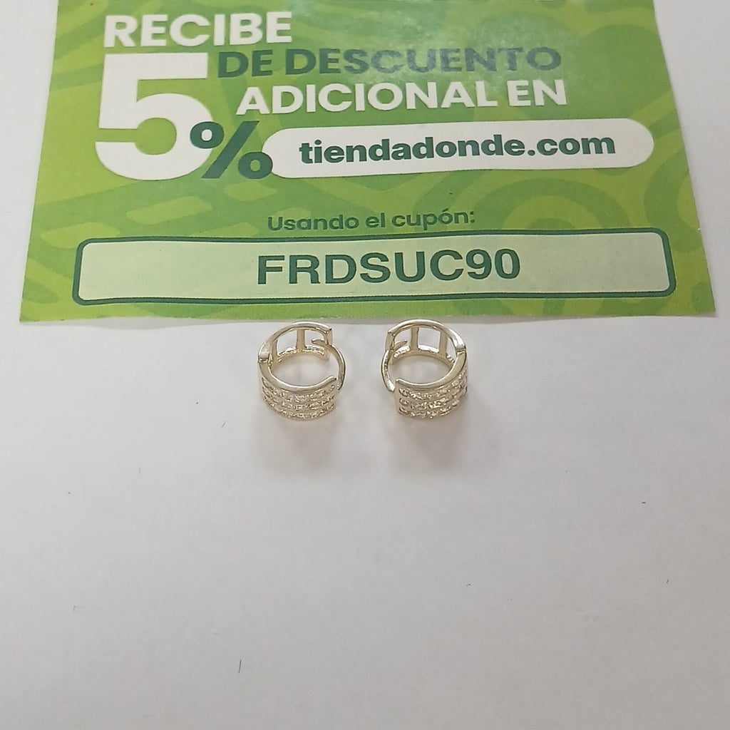 ARETES HUGGIES C CIRCONIA 14K 2.2 GR (NUEVO)