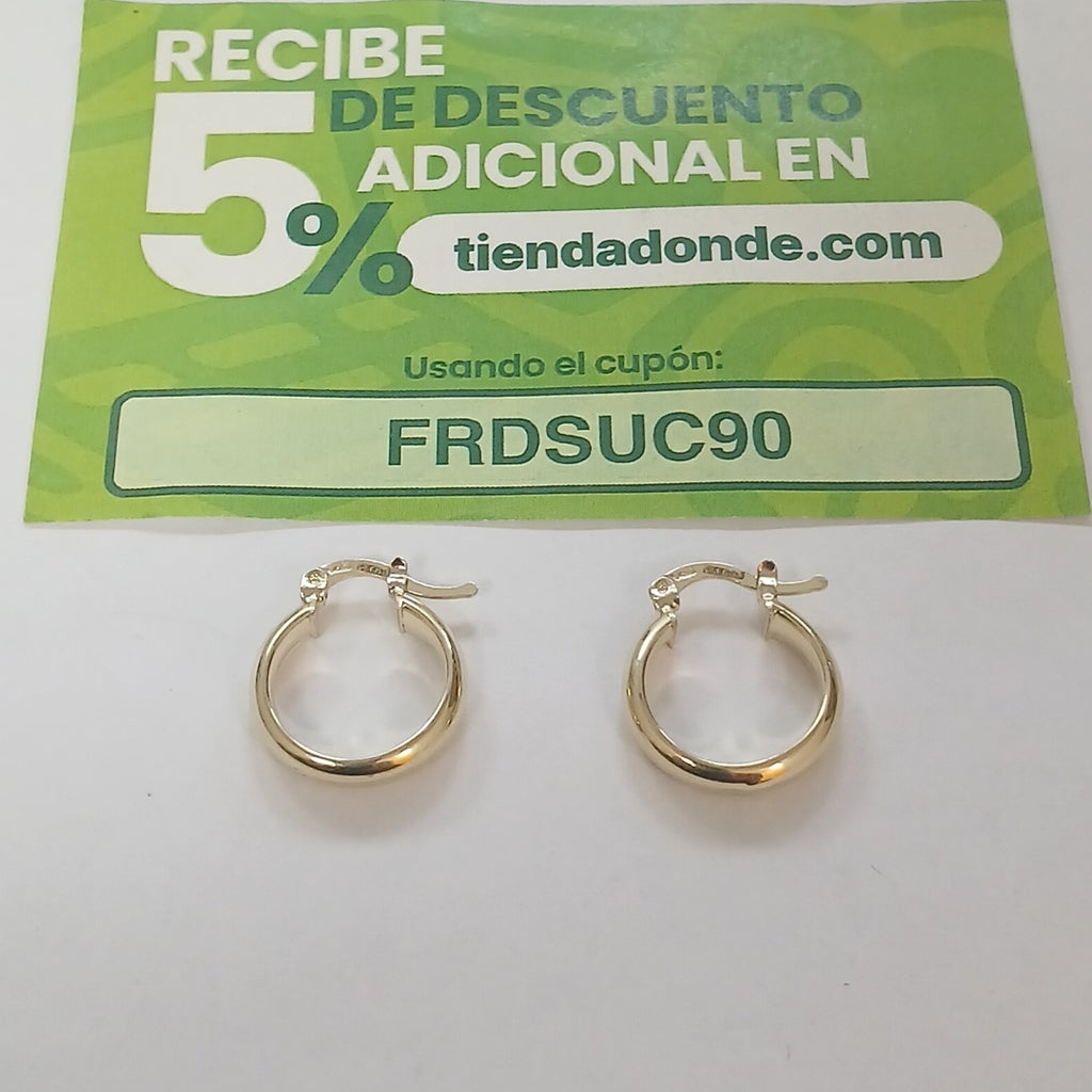 ARETES ARRACADA LISA 14K 1.7 GR (NUEVO)