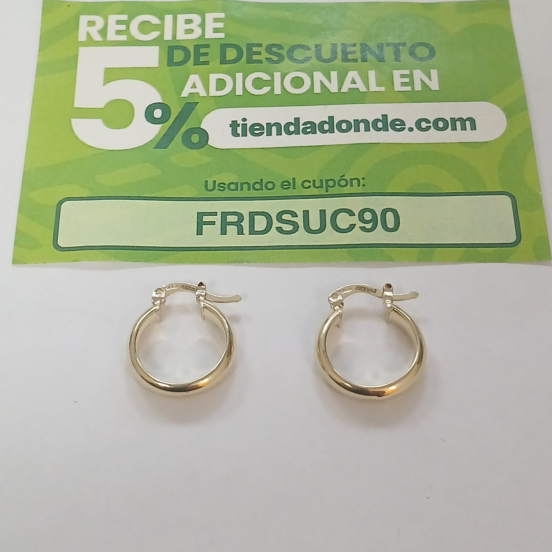 ARETES ARRACADA LISA 14K 1.7 GR (NUEVO)