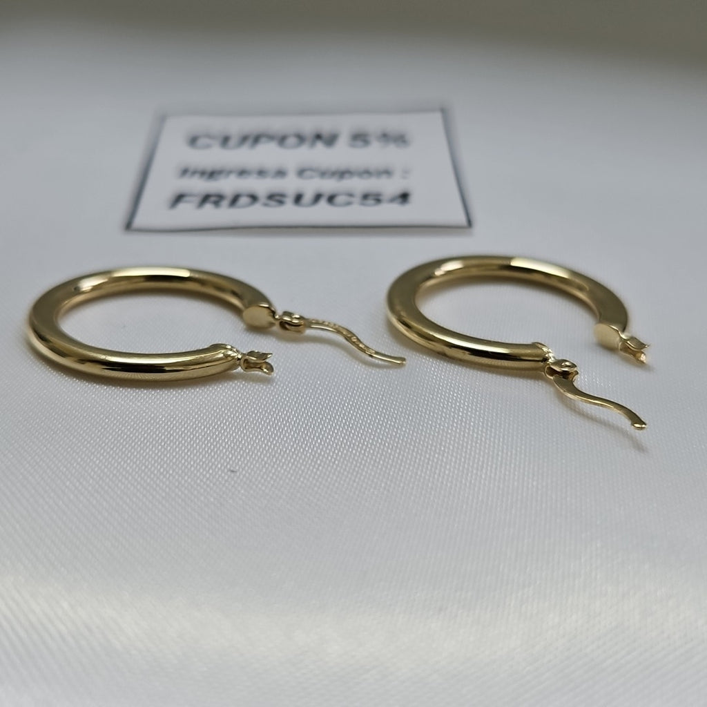 ARETES TEJIDO ARRACADA LISA 14K 2 GR (NUEVO)