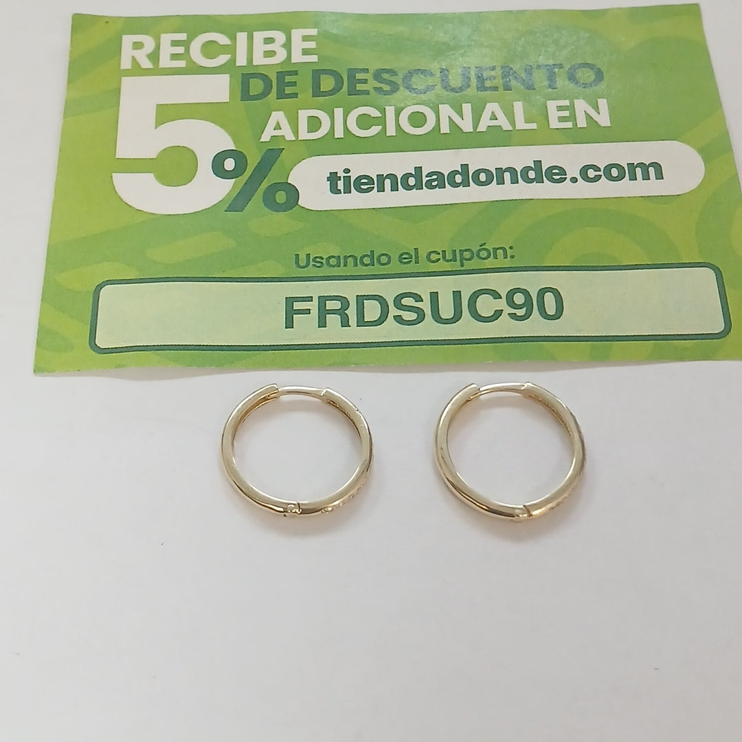 ARETES ARRACADAS C CIRCONIAS 14K 2 GR (NUEVO)
