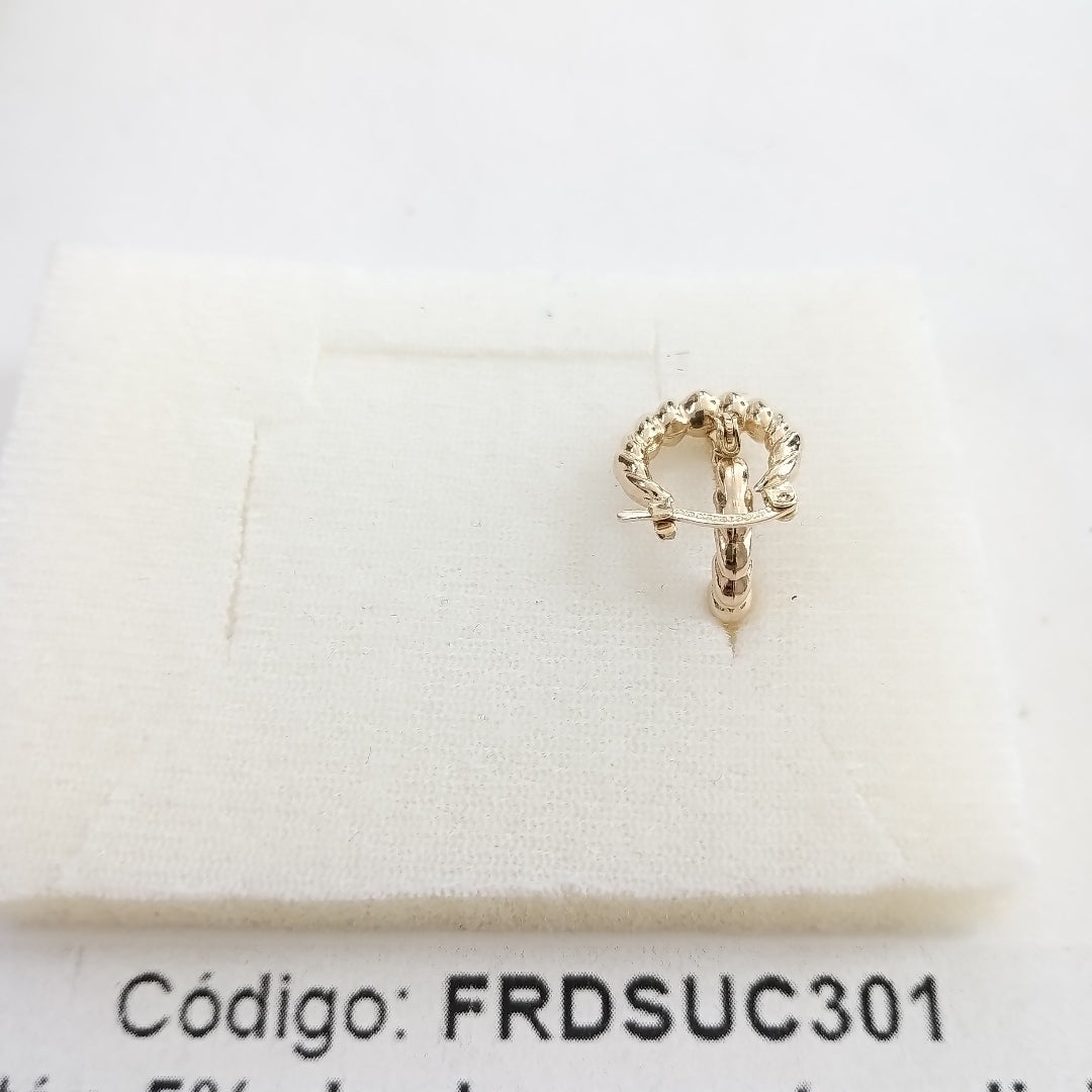 ARETES ARRACADAS TZL HUECAS 14K 1.5 GR (NUEVO)