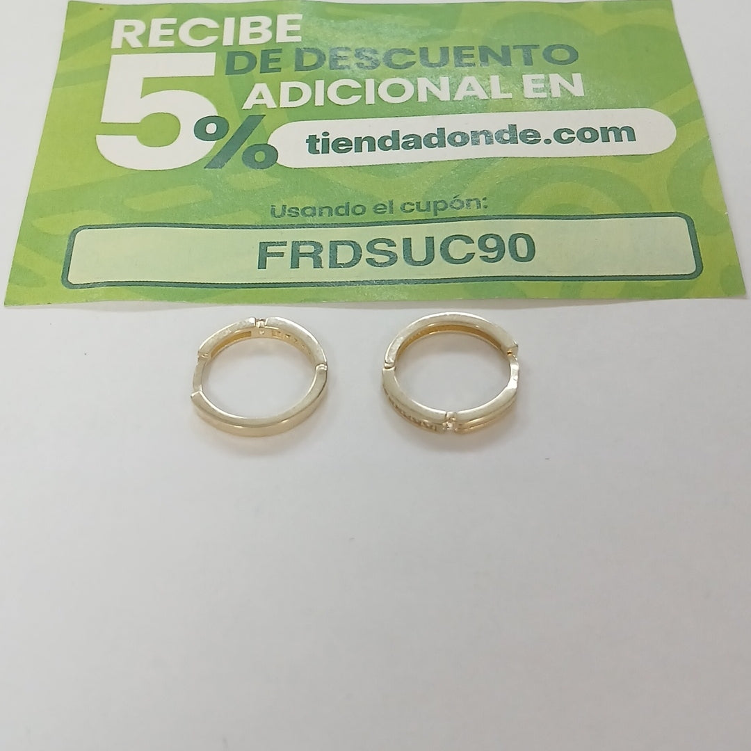 ARETES ARRACADAS C CIRCONIAS 14K 2.3 GR (NUEVO)