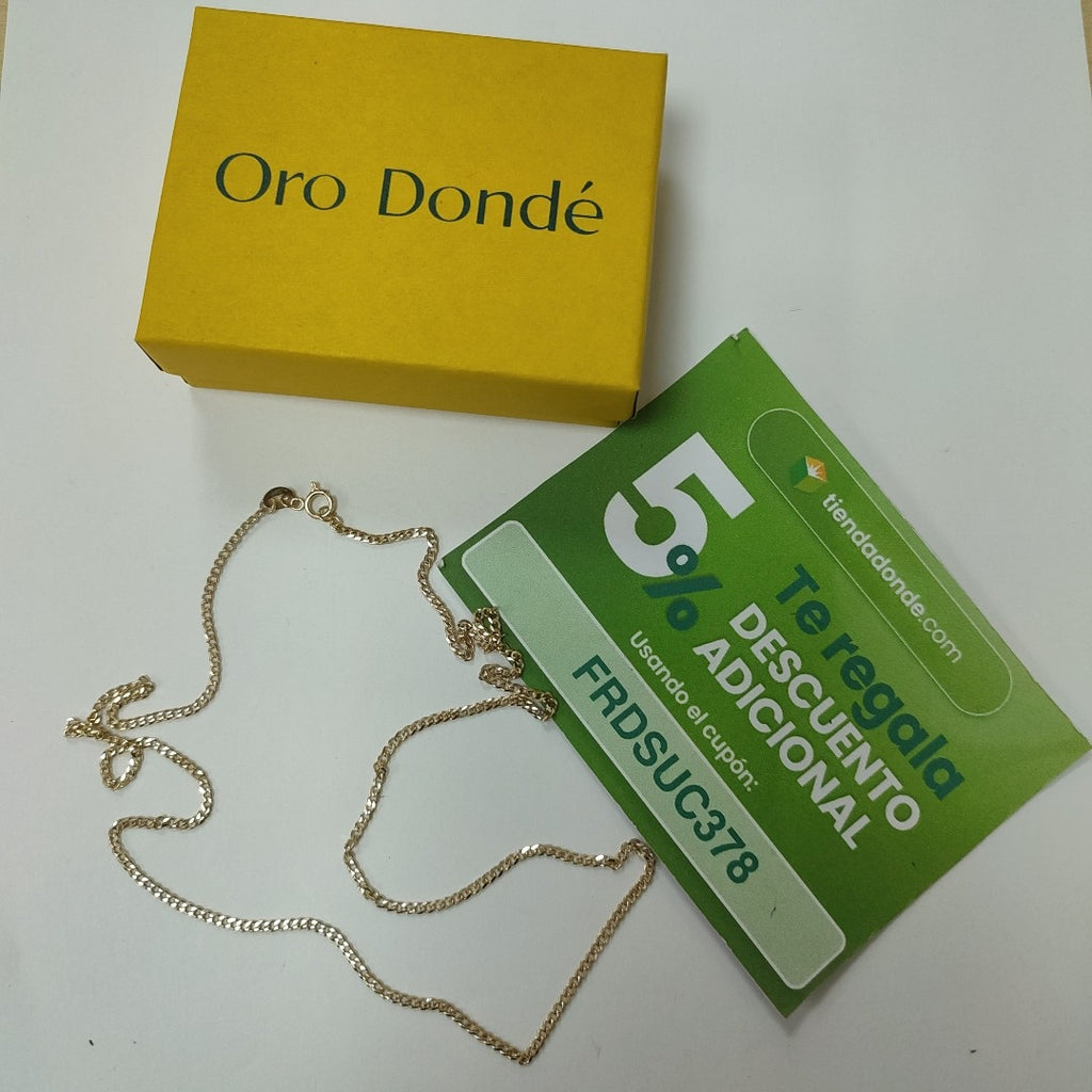 CADENAS TEJIDO BARBADA ORO 10K 55 CM 3.8 GR (NUEVO)