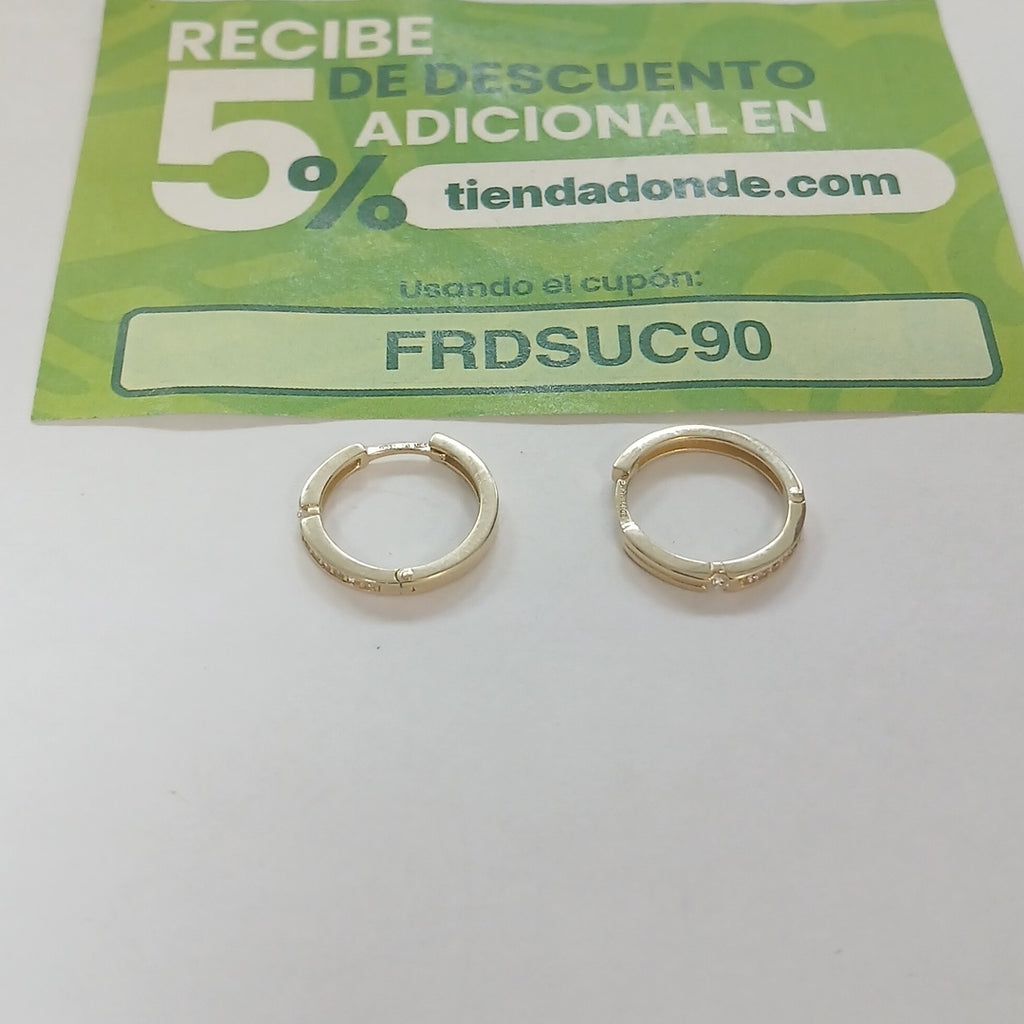 ARETES ARRACADAS LISAS 14K 2.3 GR (NUEVO)