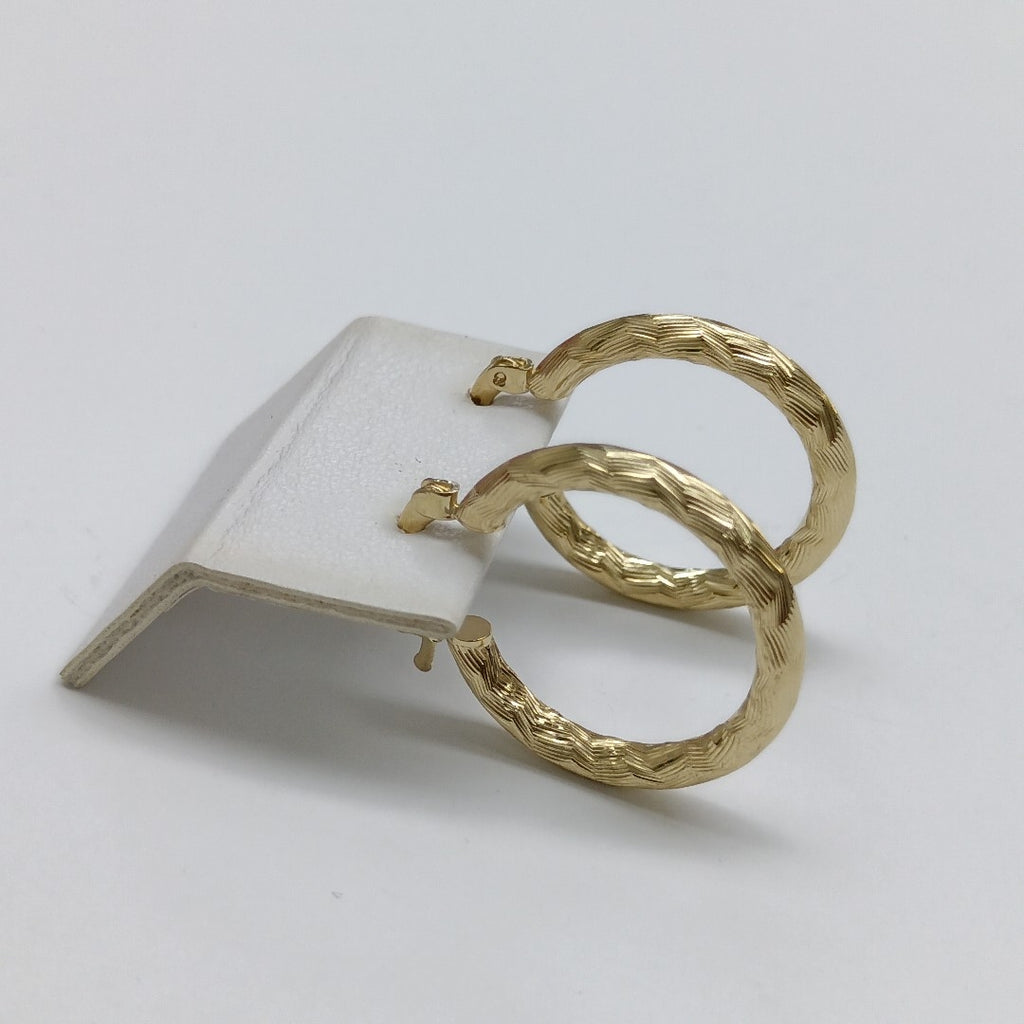 ARETES TEJIDO ARRACADA LABRADA 14K 2.6 GR (NUEVO)