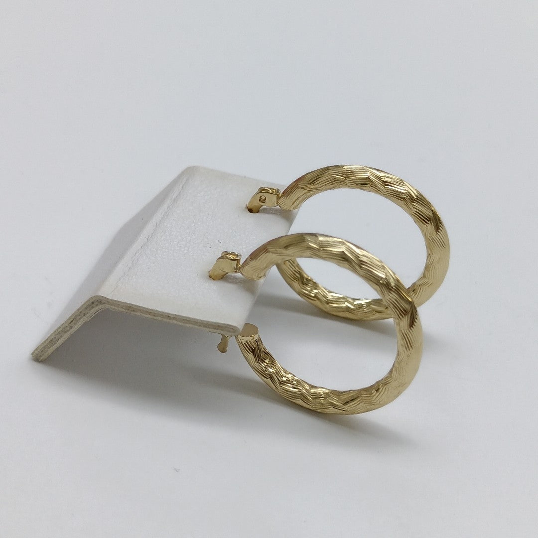 ARETES TEJIDO ARRACADA LABRADA 14K 2.6 GR (NUEVO)