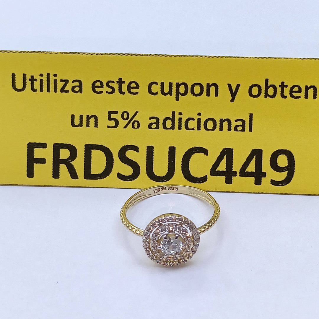 ANILLO ANILLITO C CIRCONIAS 14K 7 TALLA 1.9 GR (NUEVO)