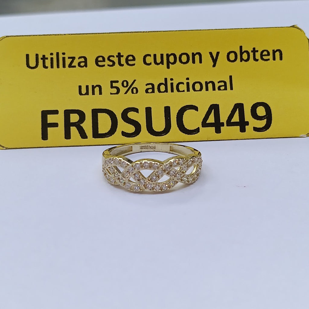 ANILLOS C CIRCONIAS 14K TALLA 8 2.7 GR (NUEVO)