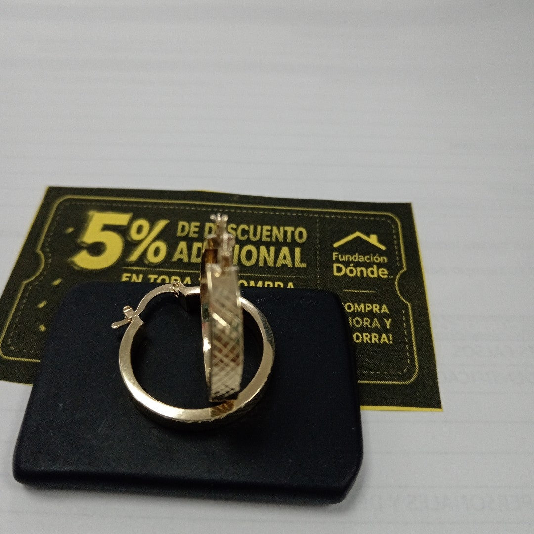 ARETES TEJIDO ARRACADAS FACETADAS 14K 3 GR (NUEVO)