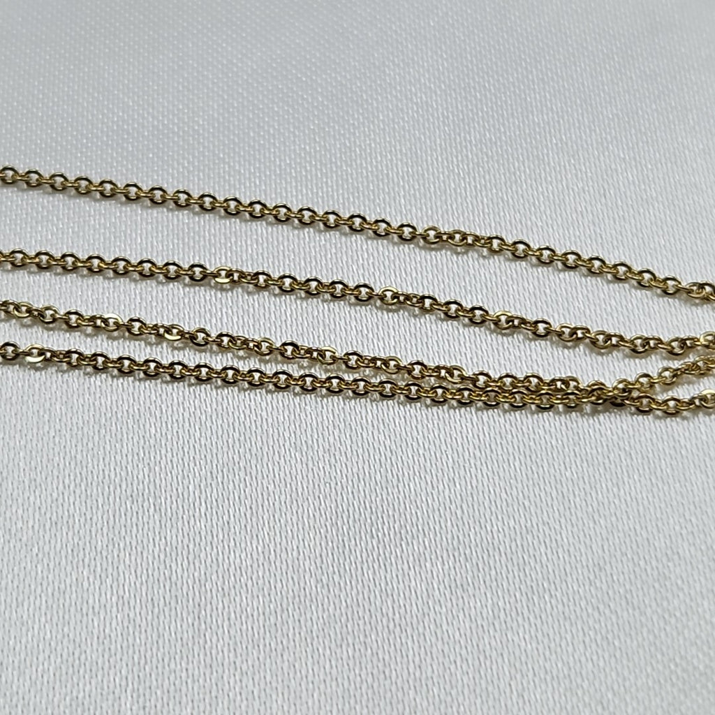 CADENA TEJIDO GARGANTILLA ESPECIAL C FLORES 14K 45 CM 2.9 GR (NUEVO)