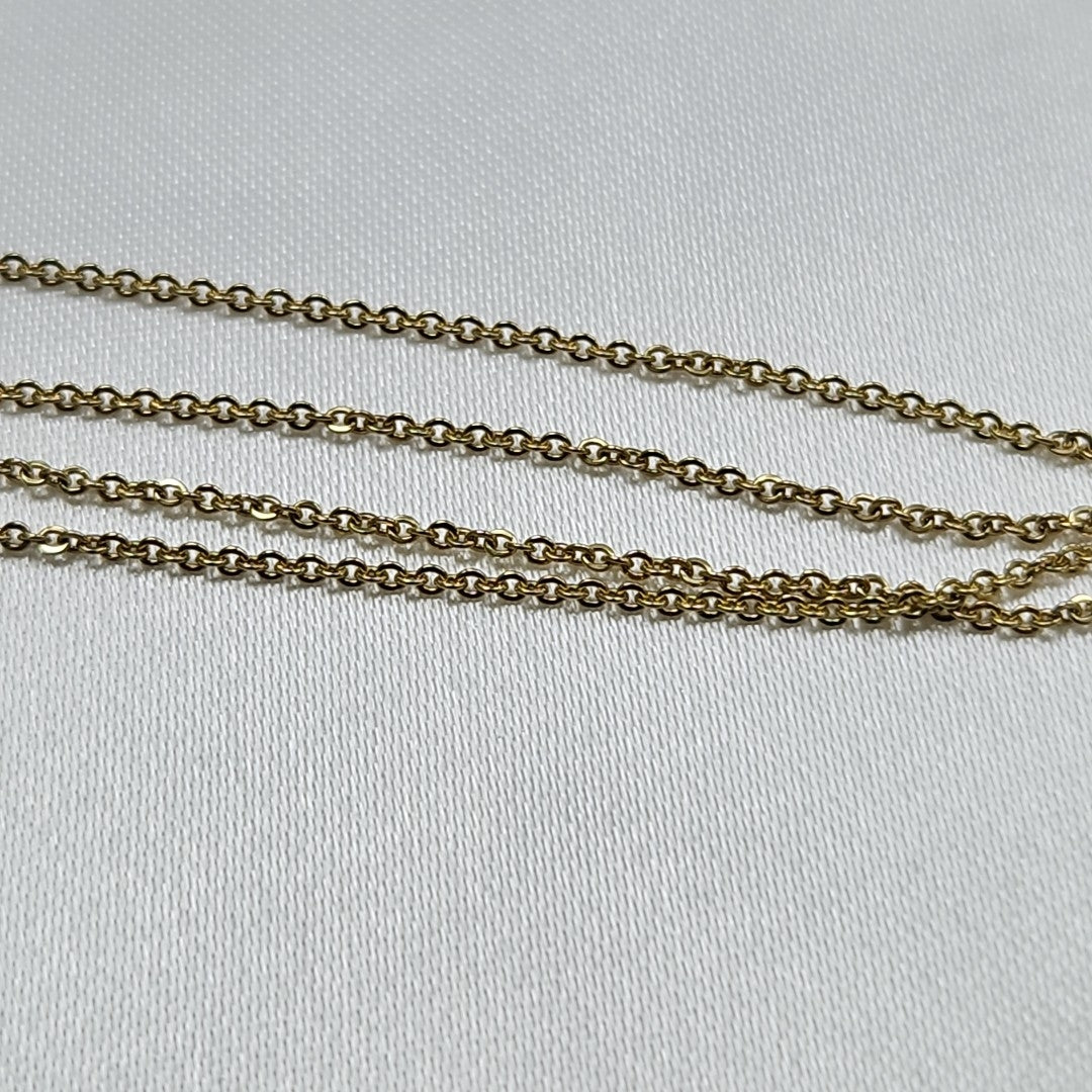CADENA TEJIDO GARGANTILLA ESPECIAL C FLORES 14K 45 CM 2.9 GR (NUEVO)
