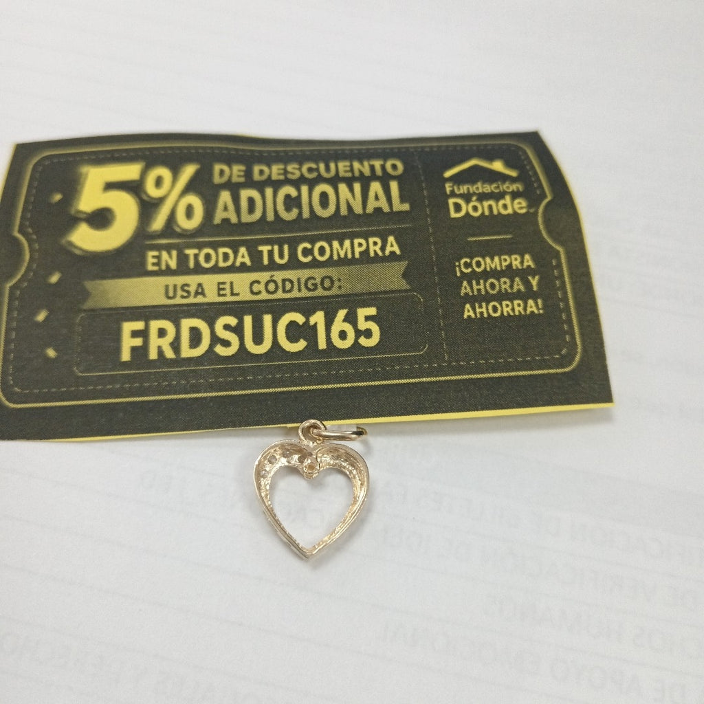 DIJE CORAZON CON CIRCONIAS 14K 1.4 GR (NUEVO)