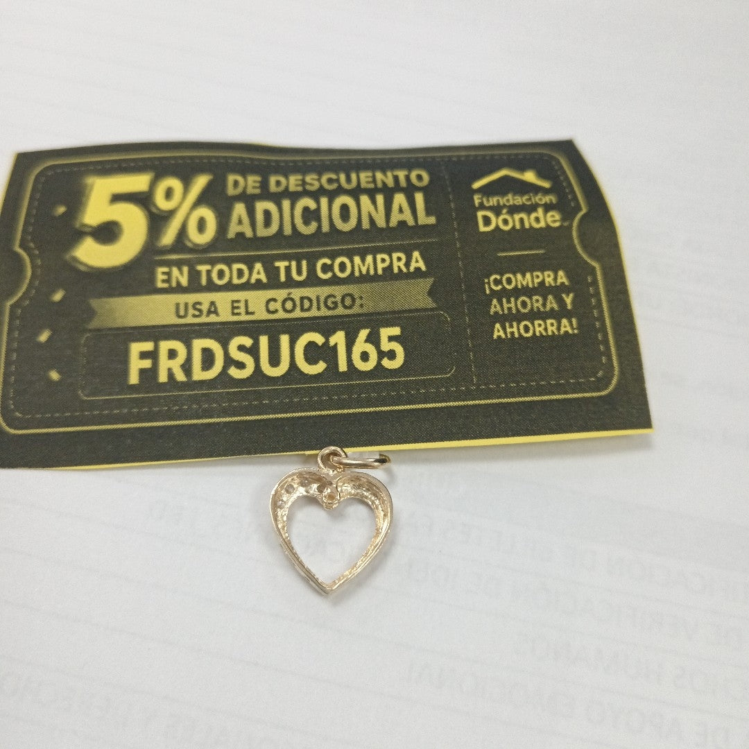 DIJE CORAZON CON CIRCONIAS 14K 1.4 GR (NUEVO)