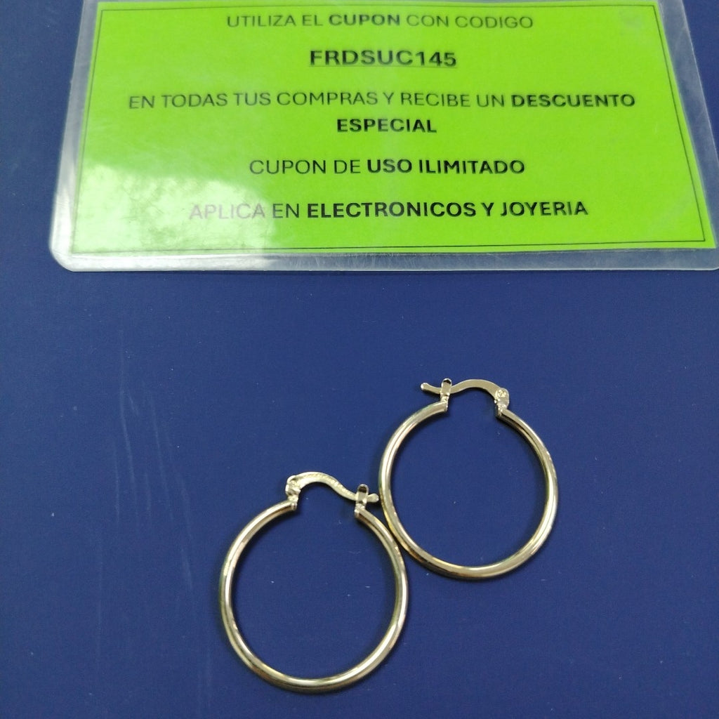 ARETES TEJIDO ARRACADAS LISAS 14K 1.5 GR (NUEVO)