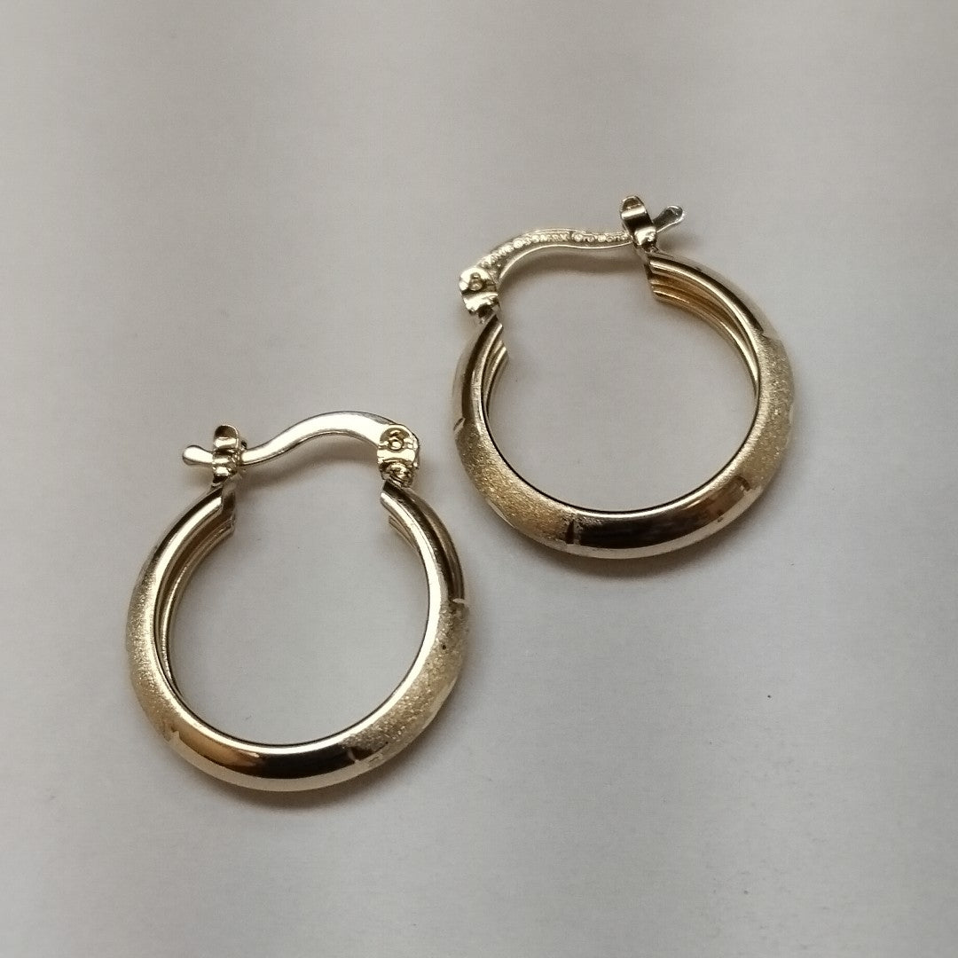 ARETES TEJIDO ARRACADA SATINADA 14K 2.6 GR (NUEVO)