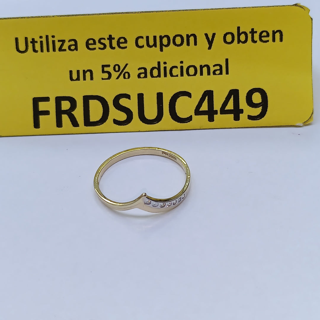 ANILLOS CON CIRCONIAS 14K TALLA 9 1.1 GR (NUEVO)