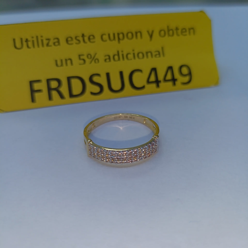 ANILLO ANILLITO C CIRCONIAS 14K 8 TALLA 1.6 GR (NUEVO)