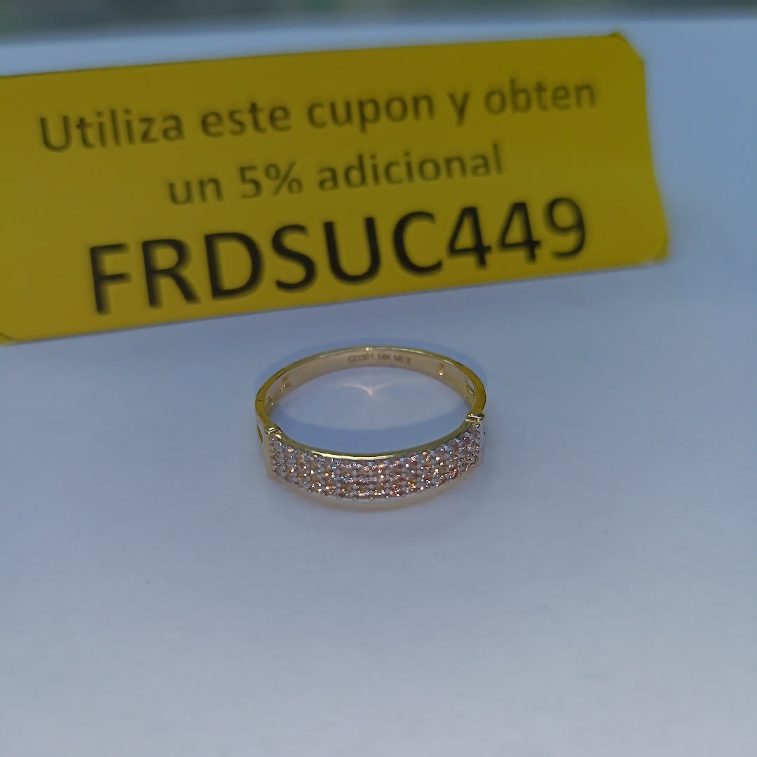 ANILLO ANILLITO C CIRCONIAS 14K 8 TALLA 1.6 GR (NUEVO)