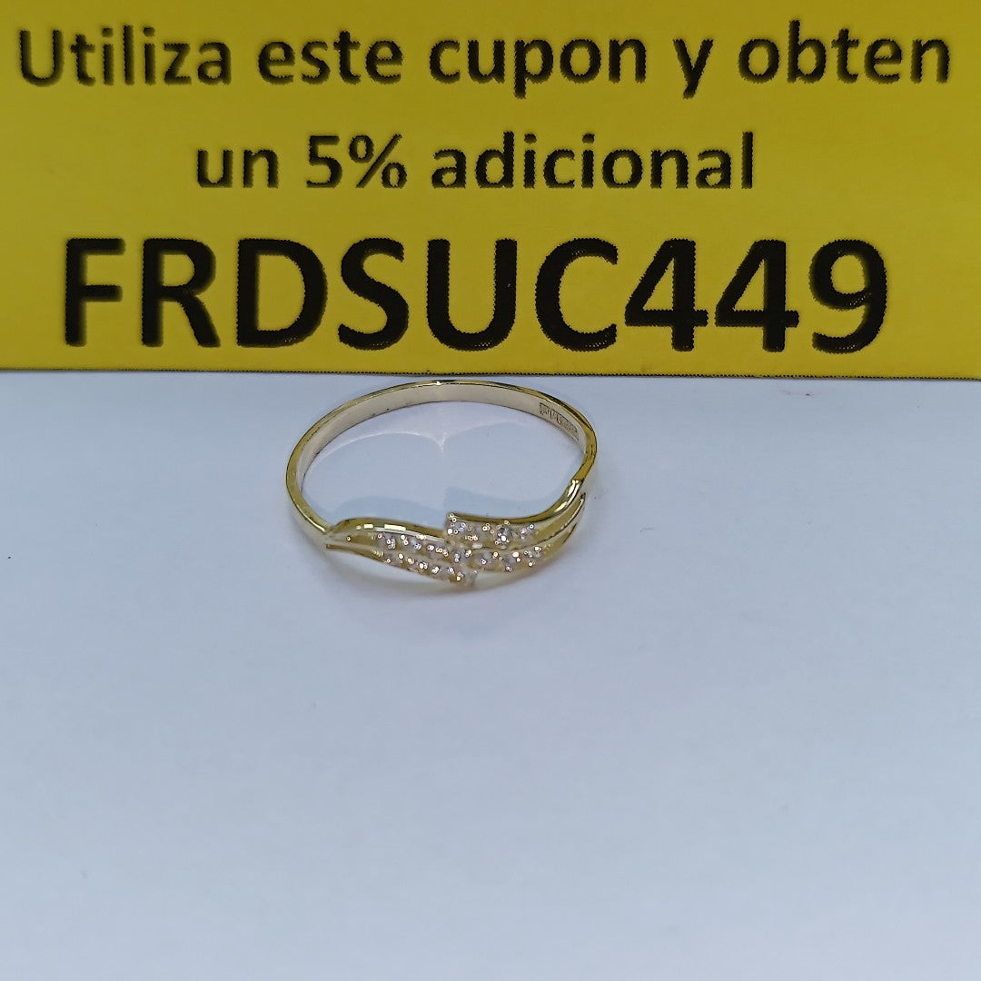 ANILLOS CON CIRCONIAS 14K TALLA 7 0.8 GR (NUEVO)