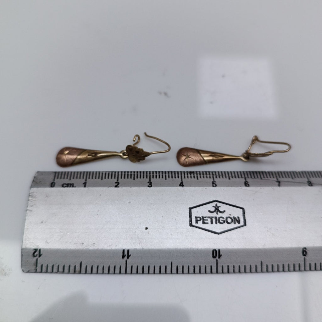 ARETES PAR ORO COMBINADO 10 K 1,20 GRMS (SEMINUEVO)