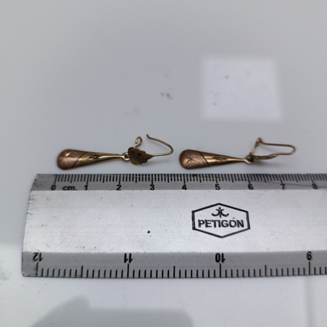 ARETES PAR ORO COMBINADO 10 K 1,20 GRMS (SEMINUEVO)