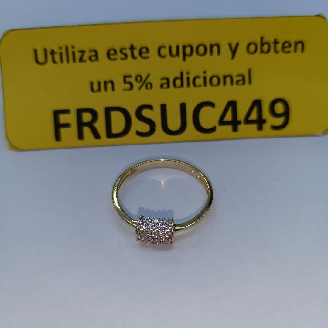 ANILLO ANILLITO C CIRCONIAS 14K 7 TALLA 1.5 GR (NUEVO)