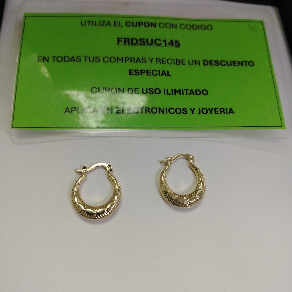 ARETES ARRACADAS HUECAS 14K 1.8 GR (NUEVO)
