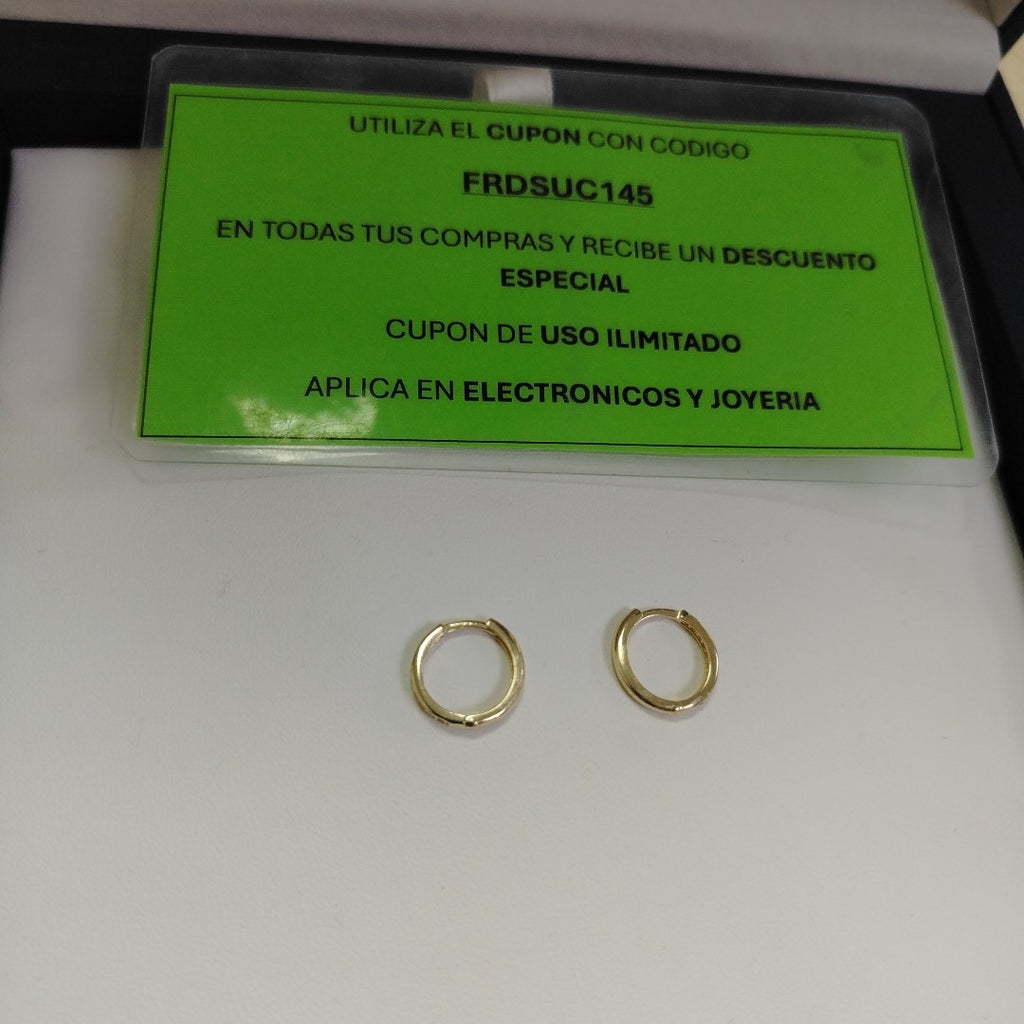 ARETES ARRACADA C CIRCONIAS 14K 1.6 GR (NUEVO)