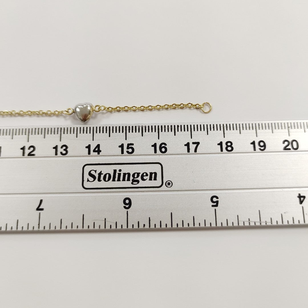 PULSERA ESP CON CORAZONES COMBINADOS 14K 18 CM 1.6 GR (NUEVO)