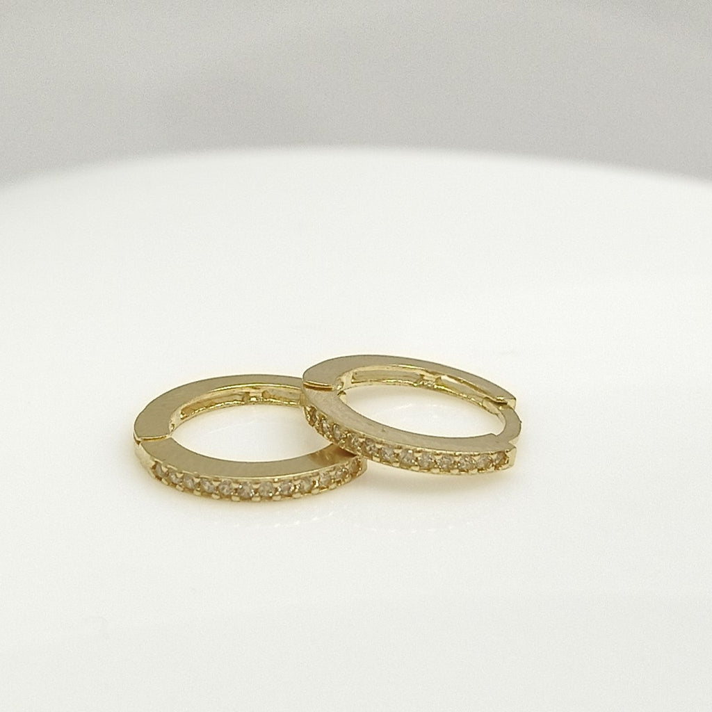 ARETES ARRACADAS CON CIRCONIAS 14K 1.2 GR (NUEVO)