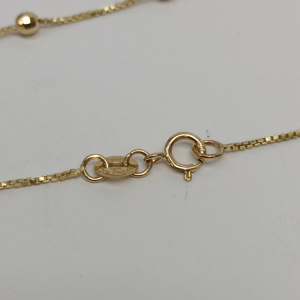 PULSERA ESPECIAL CON BOLITAS 14K 18 CM 1.4 GR (NUEVO)