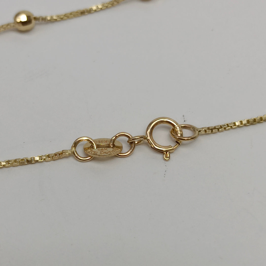 PULSERA ESPECIAL CON BOLITAS 14K 18 CM 1.4 GR (NUEVO)