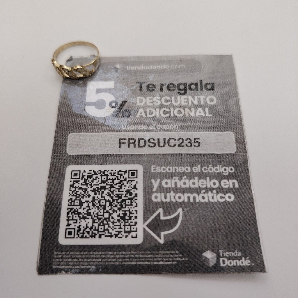 ANILLOS C CIRCONIAS 14K TALLA 7 1.3 GR (NUEVO)