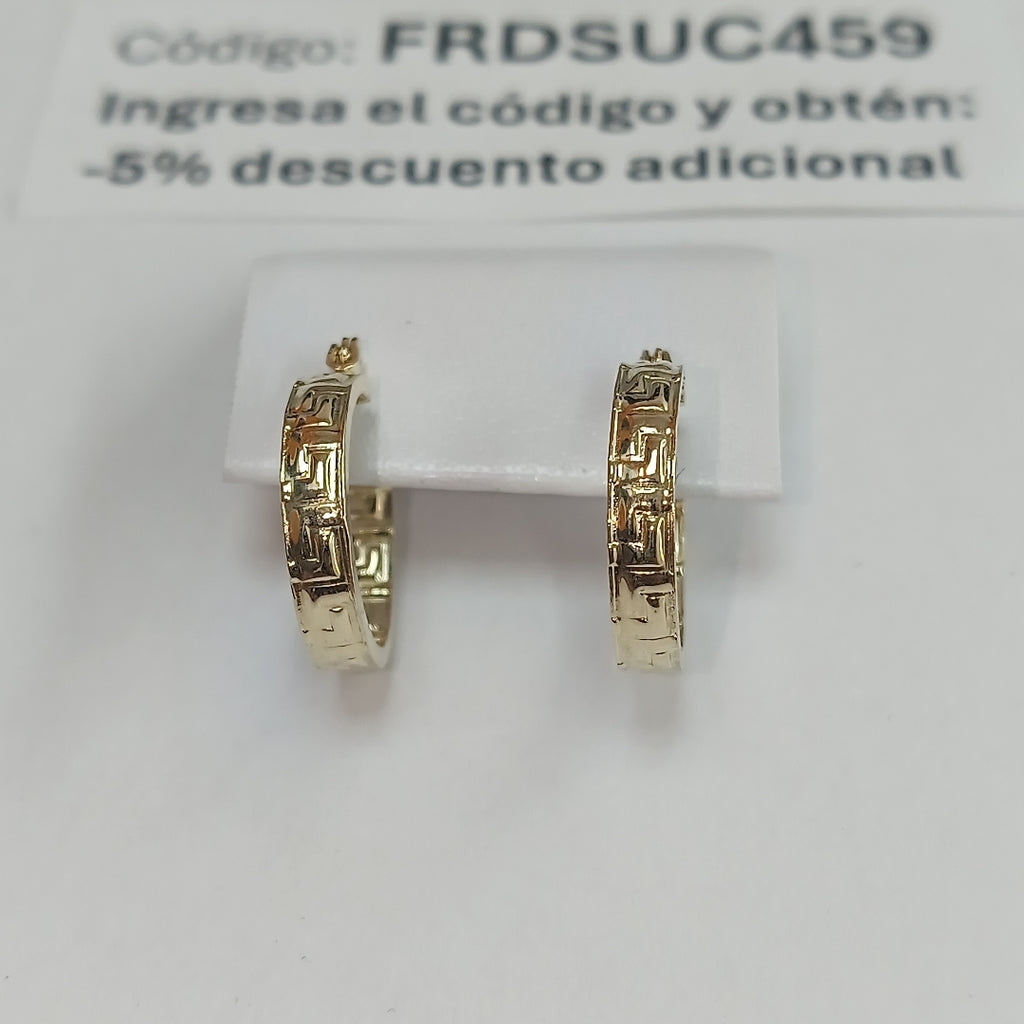 ARETES ARRACADAS FIG GRECAS 14K 1.8 GR (NUEVO)