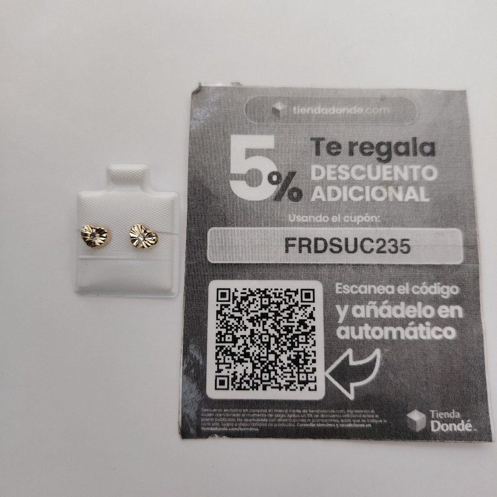 BROQUELES BROQUEL FIG CORAZON C CIRCONIA 14K 0.2603 GR (NUEVO)