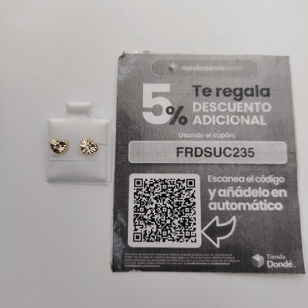 BROQUELES BROQUEL FIG CORAZON C CIRCONIA 14K 0.2603 GR (NUEVO)