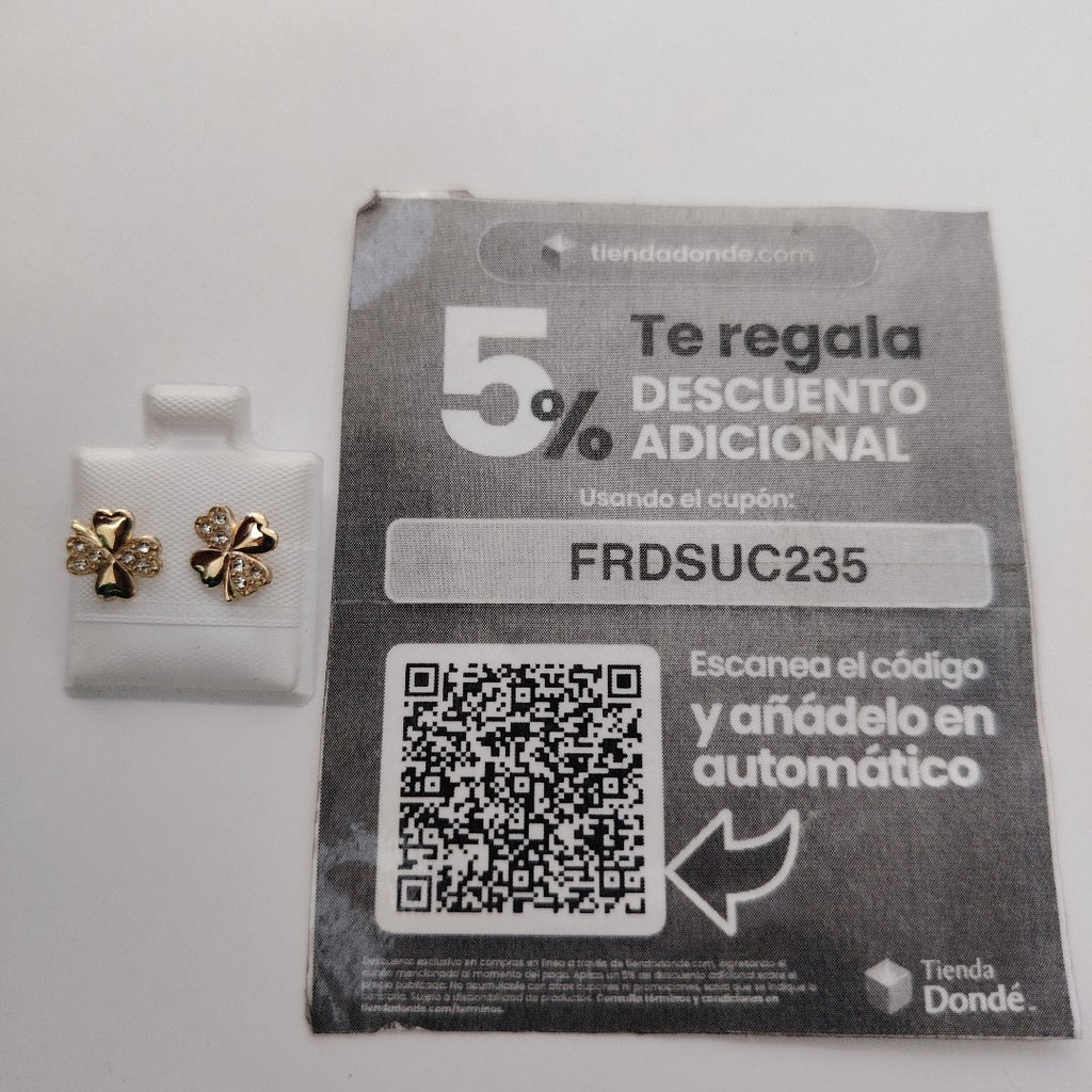 BROQUELES BROQUEL FIG TREBOL 14K 0.2851 GR (NUEVO)