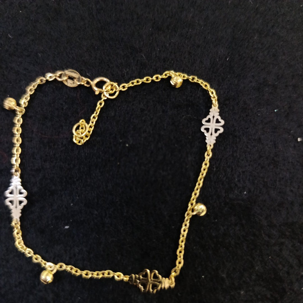 PULSERA ESPECIAL CON TREBOL 14K 18 CM 1.8 GR (NUEVO)